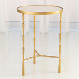 Global Views Spike Antique Brass with White MarbleAccent Table 