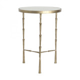 Global Views Spike Antique Brass with White MarbleAccent Table 