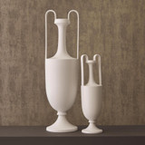 Global Views Elongated Grecian Small Matte White Amphora 