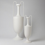 Global Views Elongated Grecian Small Matte White Amphora 