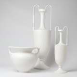 Global Views Elongated Grecian Large Matte White Amphora 