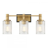 Savoy House Concord 3-Light Bathroom Vanity Light in Matte Black with Warm Brass, Savoy House 8-1102-3-143 ALXM5 