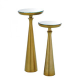 Global Views Minaret Large Satin Brass Accent Table 
