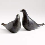 Global Views Dove Pair Oiled Bronze Sculpture 
