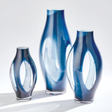 Global Views Fly Through Medium Night Blue Vase 