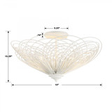 Crystorama Doral Semi Flush Mount - Matte White 10.25"H 