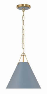 Crystorama Xavier Mini Pendant - Vibrant Gold, Blue 12"H 