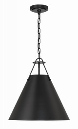 Crystorama Xavier Pendant - Matte Black 16.5"H 
