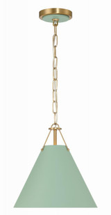 Crystorama Xavier Mini Pendant - Vibrant Gold, Green 12"H 