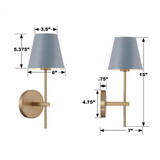 Crystorama Xavier Wall Sconce - Vibrant Gold, Blue 15"H 