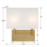 Crystorama Durham Wall Sconce - Vibrant Gold 12.25"H 
