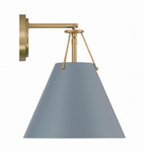 Crystorama Xavier Wall Sconce - Vibrant Gold, Blue 12.5"H 