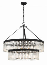 Crystorama Emory Chandelier - Black Forged 30.25"H 
