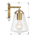 Crystorama Voss Wall Sconce - Luxe Gold 9.75"H 