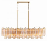 Crystorama Addis 14 Light Chandelier - Aged Brass, Tronchi Glass Amber 14.25"H 