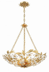 Crystorama Marselle Chandelier - Antique Gold, Hand Cut Crystal 6"H 