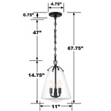 Crystorama Voss Mini Chandelier - Matte Black 14.75"H 
