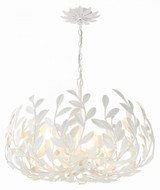 Crystorama Broche Chandelier - Matte White 19"H 