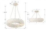 Crystorama Broche Chandelier - Matte White 3.75"H 
