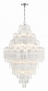 Crystorama Addis Chandelier - Polished Chrome, Tronchi Glass Clear 50.5"H 