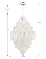 Crystorama Addis Chandelier - Polished Chrome, Tronchi Glass White 50.5"H 
