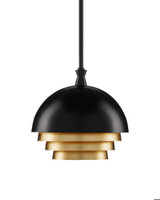 Currey and Company Salviati Medium Black & Gold Pendant 
