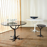 Global Views White Faux Bois Dining Table 