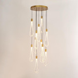Global Views Round Layered Raindrop LED Chandelier 