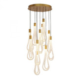 Global Views Round Layered Raindrop LED Chandelier 