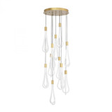 Global Views Round Layered Raindrop LED Chandelier 