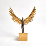 Global Views Avian Man Running Bronze Sculpture 