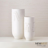 Global Views Chaco Large Matte White Vase 