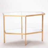 Global Views Hexagon Gold Leaf Table 