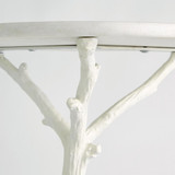 Global Views White Faux Bois Side Table 