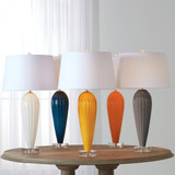 Global Views Teardrop Glass Gray Table Lamp 