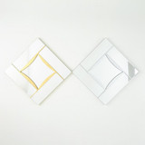 Global Views Diamond Shape Silver Leaf Mirror 