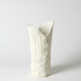 Global Views Crocodile Medium Matte White Vase 