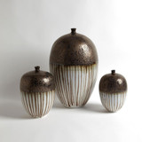 Global Views Reactive Bronze Stripe Small Vessel 