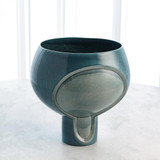Global Views Two Tone Squat Pod Azure Vase 
