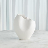 Global Views Horn Small Matte White Vase 