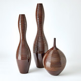 Global Views Ribbed Large Garnet Vase 