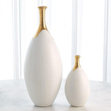 Global Views Dipped Small Golden Crackle/White Slender Vase 