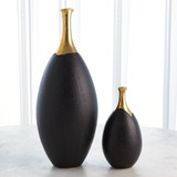 Global Views Dipped Large Golden Crackle/Black Slender Vase 