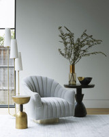 Arteriors Home Springsteen Chair Flint Velvet Champagne Swivel 