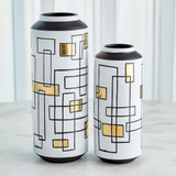 Global Views Sgraffito Small Ceramic Vase 