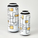 Global Views Sgraffito Large Ceramic Vase 