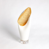 Global Views Cowl Small White with Gold Leaf Table Lamp 