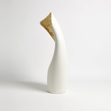 Global Views Cowl Small White with Gold Leaf Table Lamp 