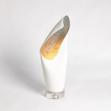 Global Views Cowl Small White with Silver Leaf Table Lamp 