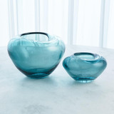 Global Views Undulating Small Azure Vase 